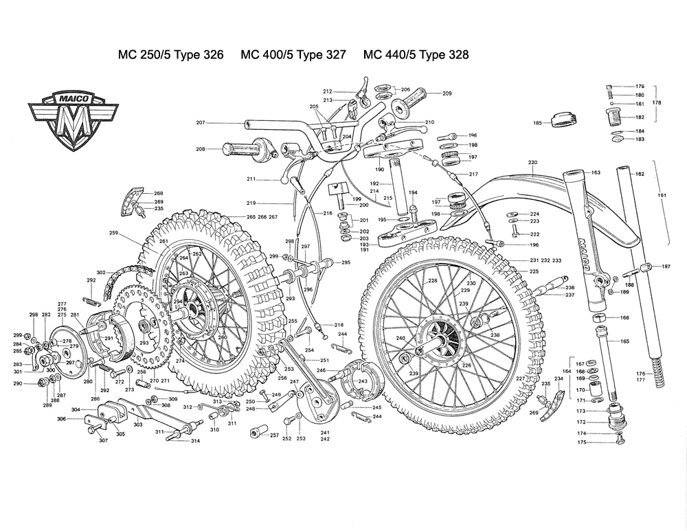 1976 Maico Chassis Parts Diagram