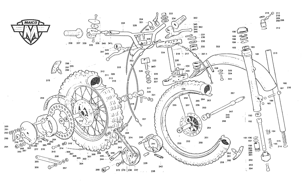 1979 Maico Chassis parts diagram