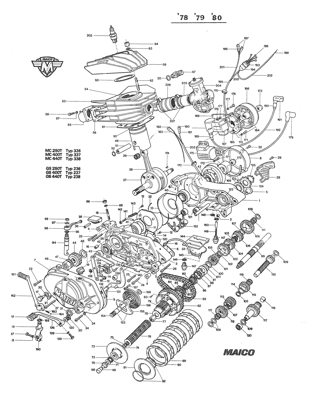1979 Maico Engine parts diagram