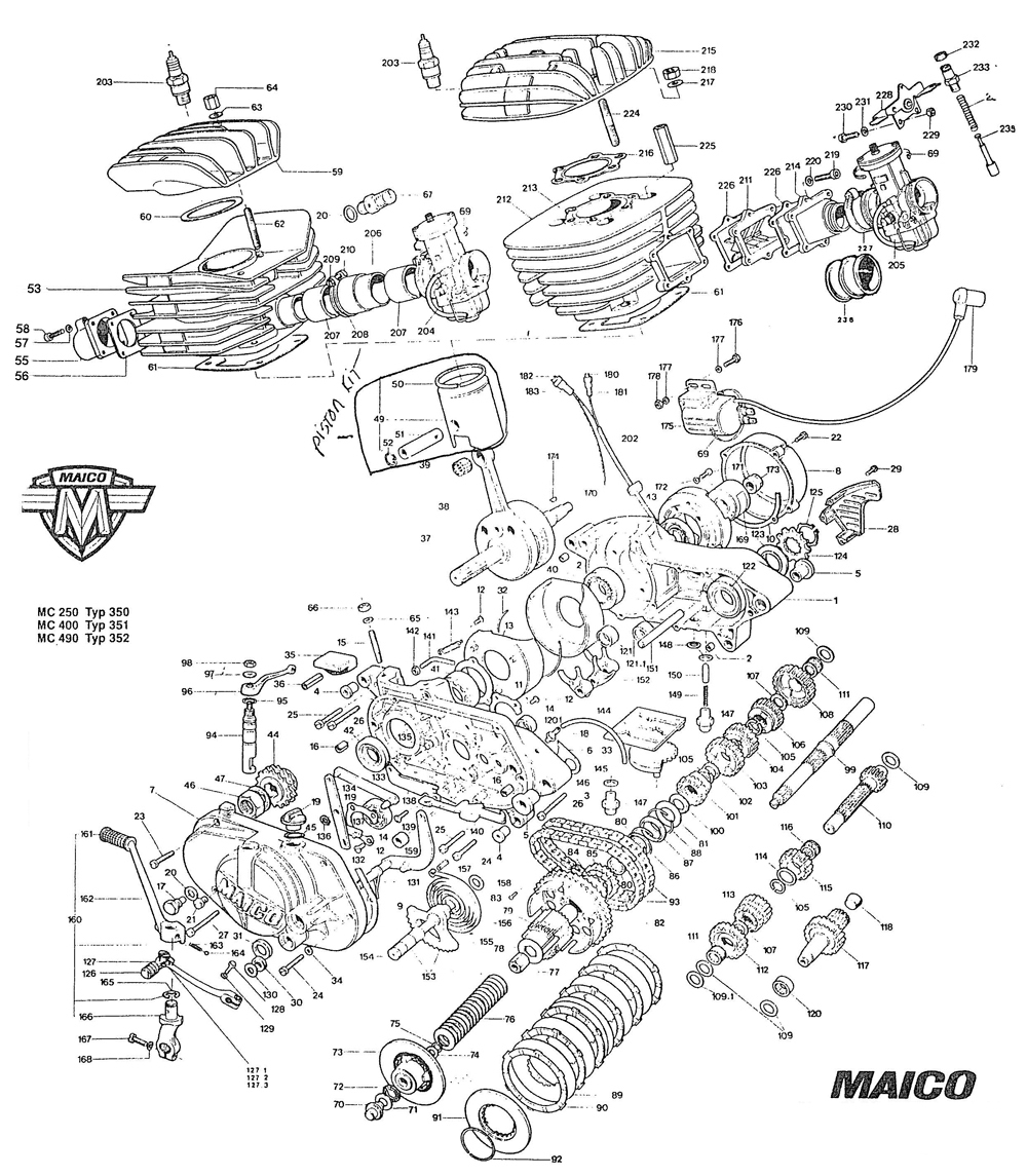 1981 Maico Engine parts diagram