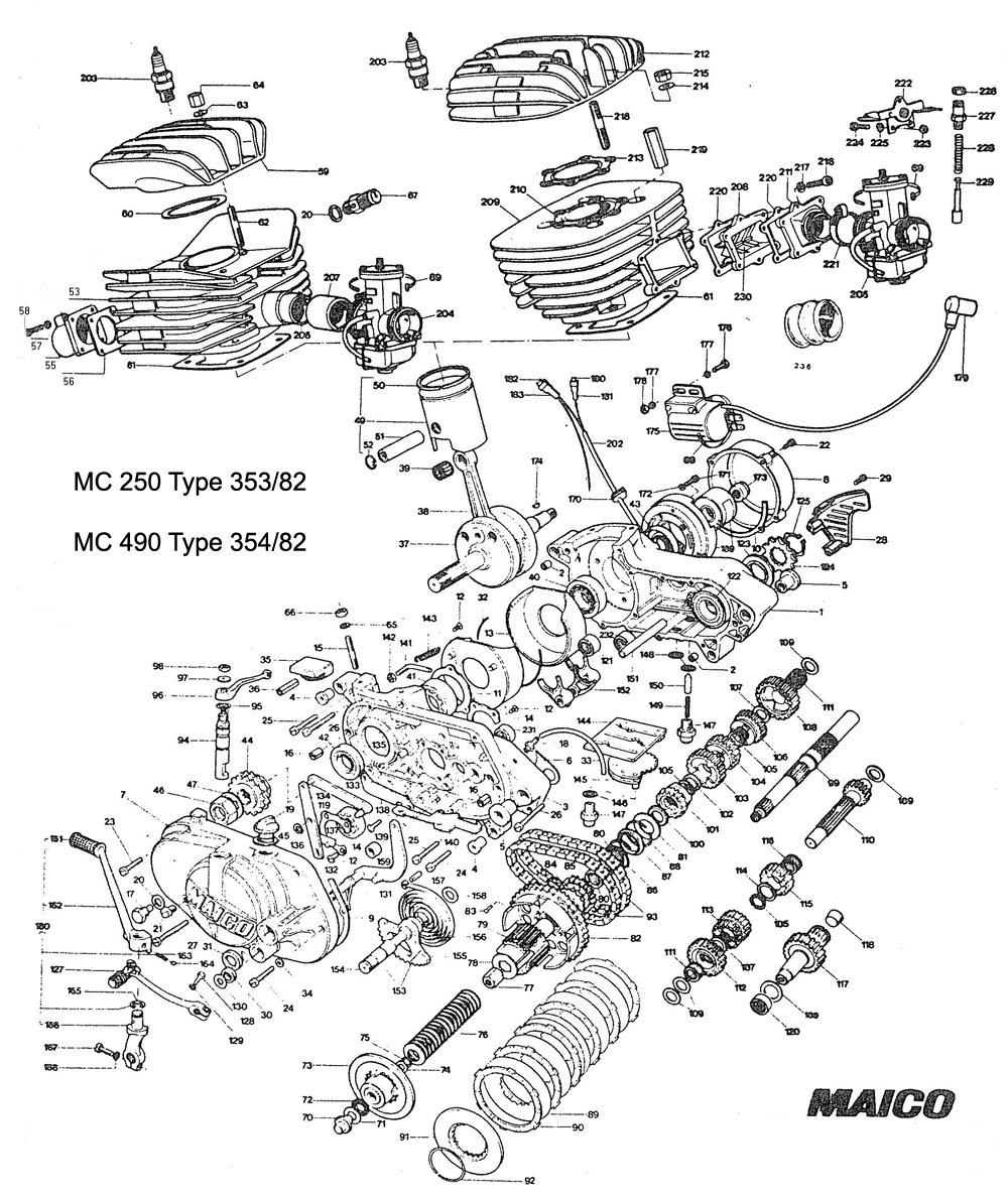 1982 Maico Engine parts diagram