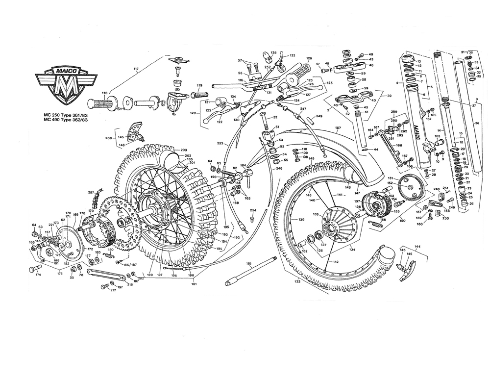 1983 Maico Chassis parts diagram